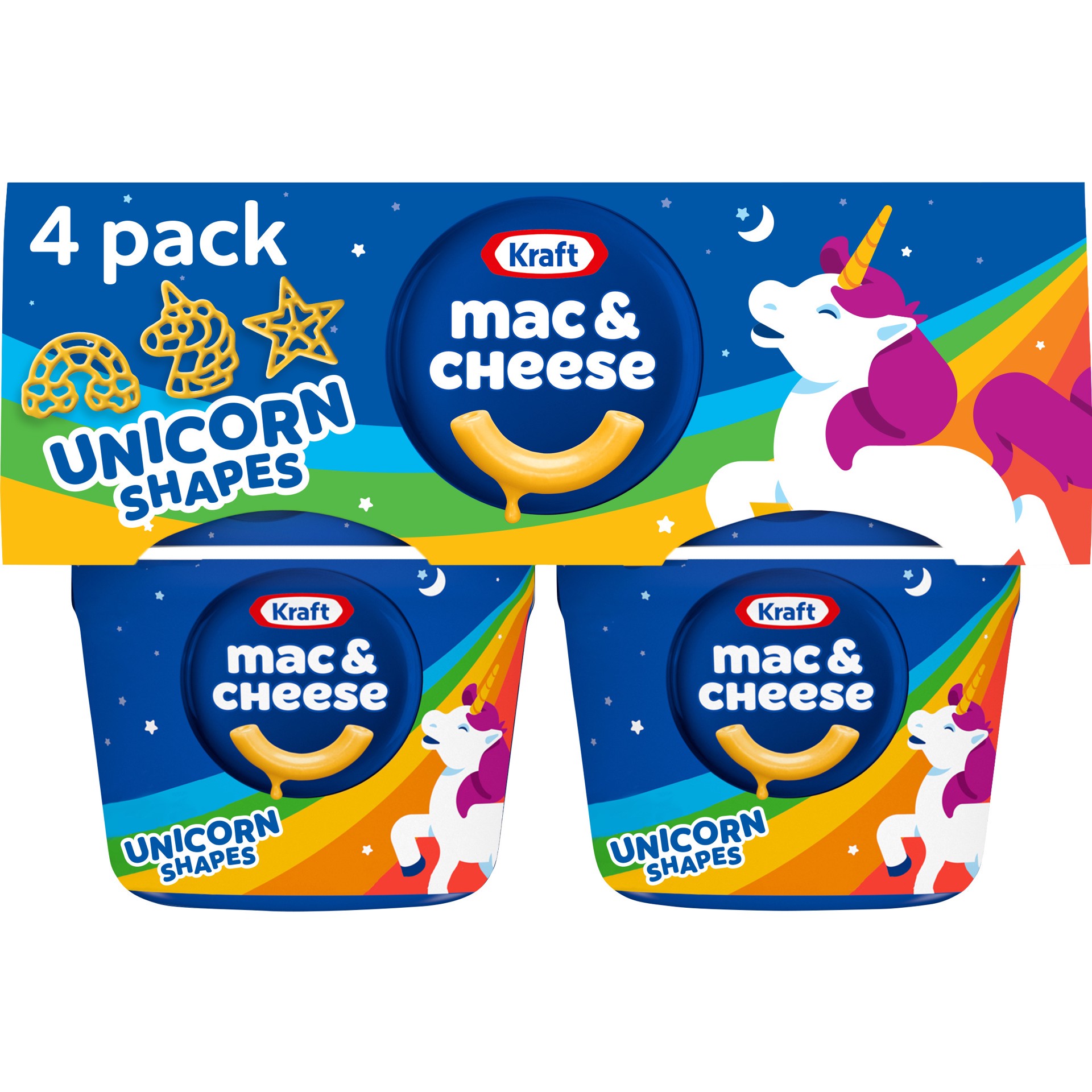 slide 1 of 9, Kraft Mac & Cheese Microwavable Dinner with Super Mario Power-Up Pasta Shapes, 4 1.9 oz Cups, 4 ct