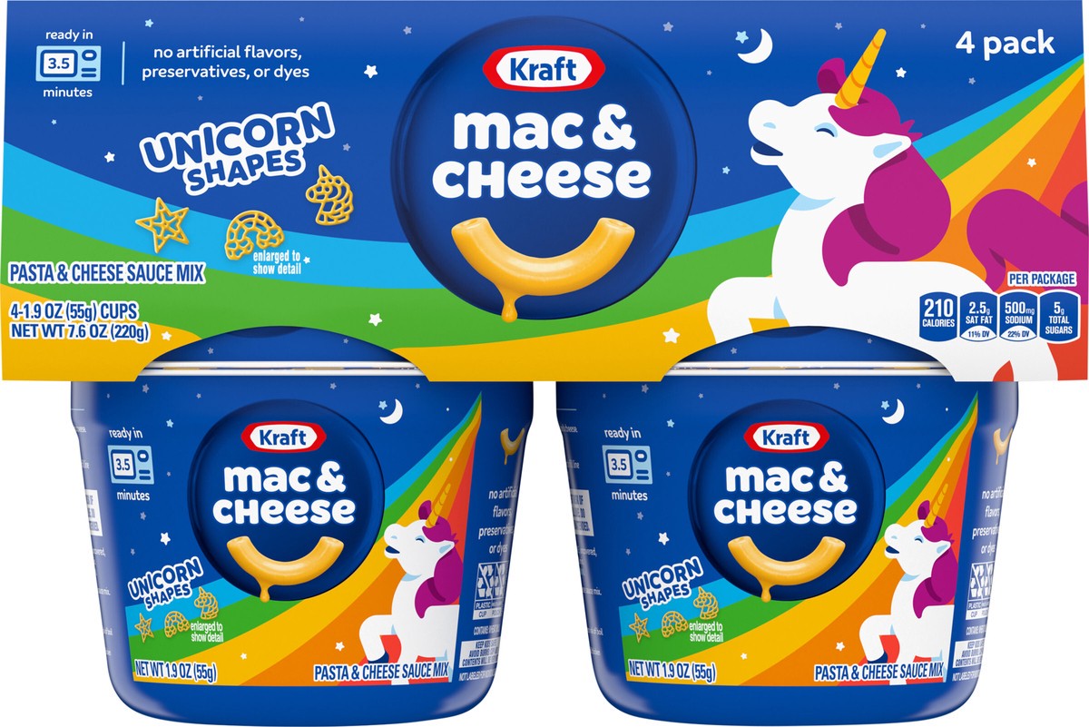 slide 4 of 9, Kraft Mac & Cheese Microwavable Dinner with Super Mario Power-Up Pasta Shapes, 4 1.9 oz Cups, 4 ct