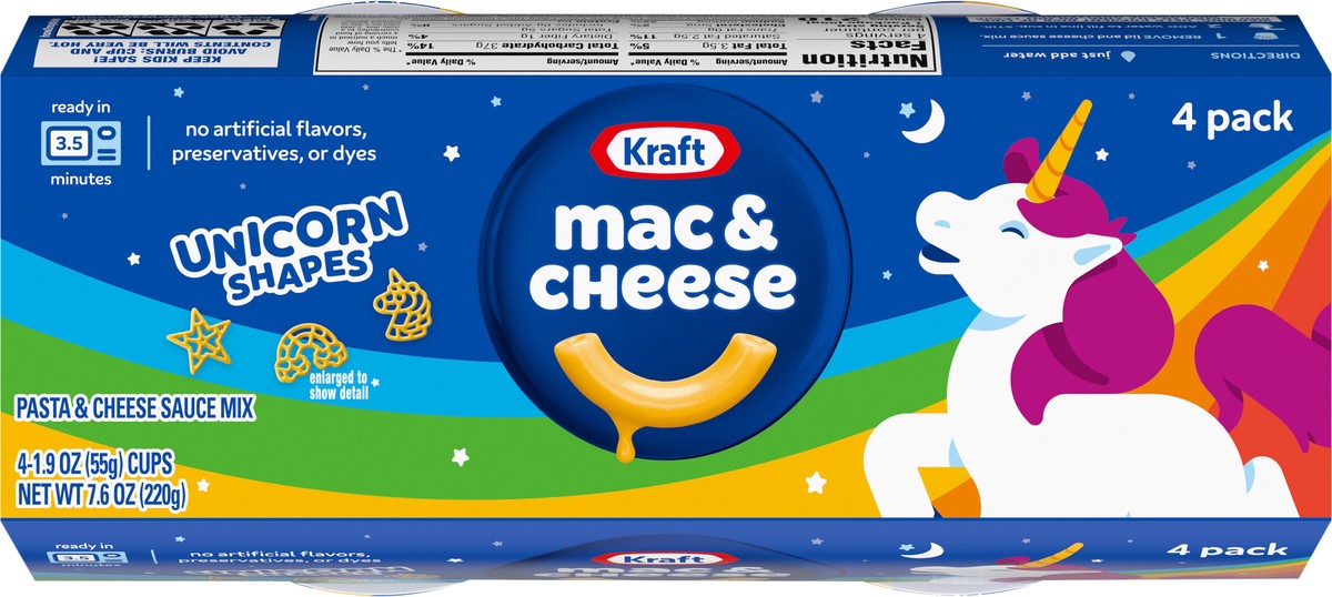 slide 9 of 9, Kraft Mac & Cheese Microwavable Dinner with Super Mario Power-Up Pasta Shapes, 4 1.9 oz Cups, 4 ct