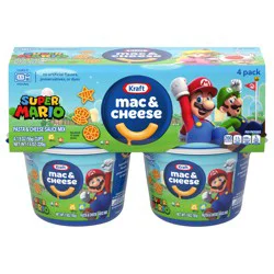 Kraft Mac and Cheese with Super Mario Power-Up Pasta Shapes, 4 Cups, for Easy Dinner or Dinner Sides, Original Flavor, No Artificial Flavors, Preservatives or Dyes, 1.9 oz