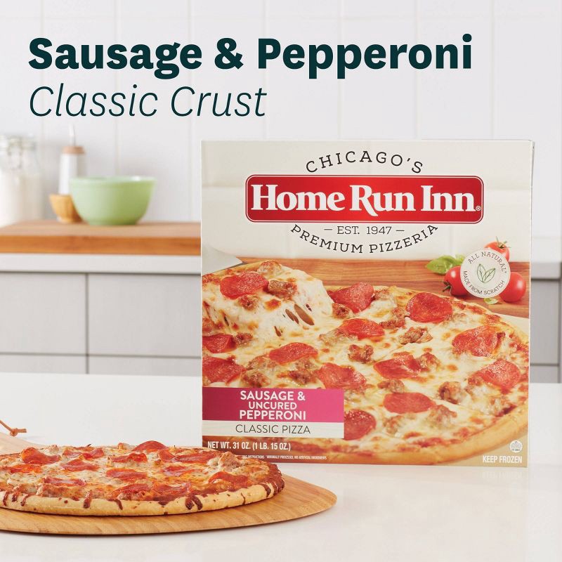 slide 5 of 6, Home Run Inn Sausage & Pepperoni Classic Frozen Pizza - 31oz, 31 oz