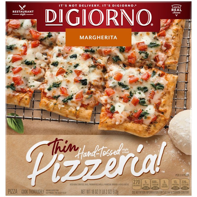 slide 1 of 1, DiGiorno Thin Crust Margherita Frozen Pizza - 18oz, 18 oz