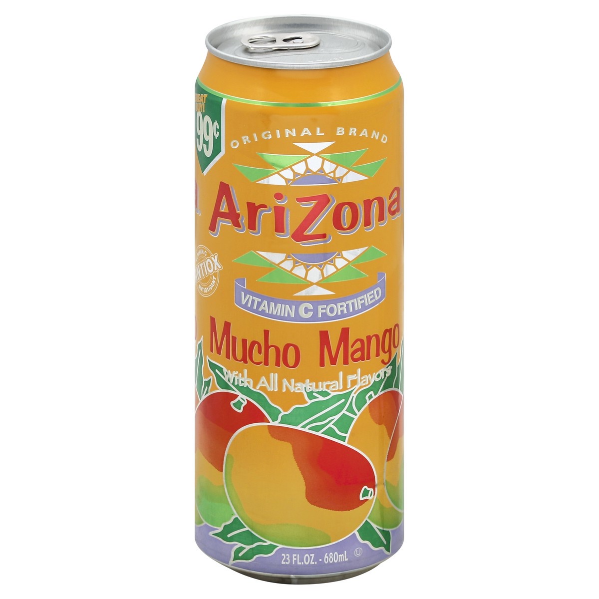 slide 3 of 5, AriZona Arizona Mucho Mango Fruit Juice Cocktail (Single Can) - 23 oz, 23 oz