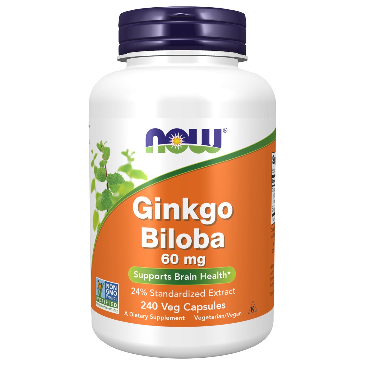 slide 1 of 4, NOW Ginkgo Biloba 60 mg - 240 Veg Capsules, 240 ct