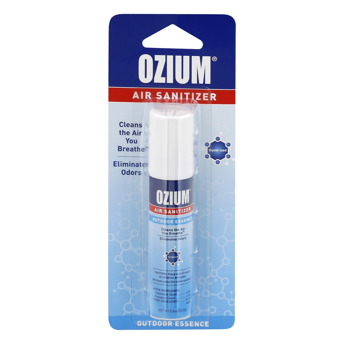 slide 1 of 1, Ozium Air Sanitizer Aerosol Outdoor Essence, 0.8 oz