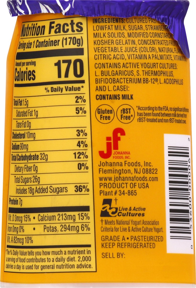 slide 8 of 9, La Yogurt Yogurt, Lowfat, Strawberry, 6 oz