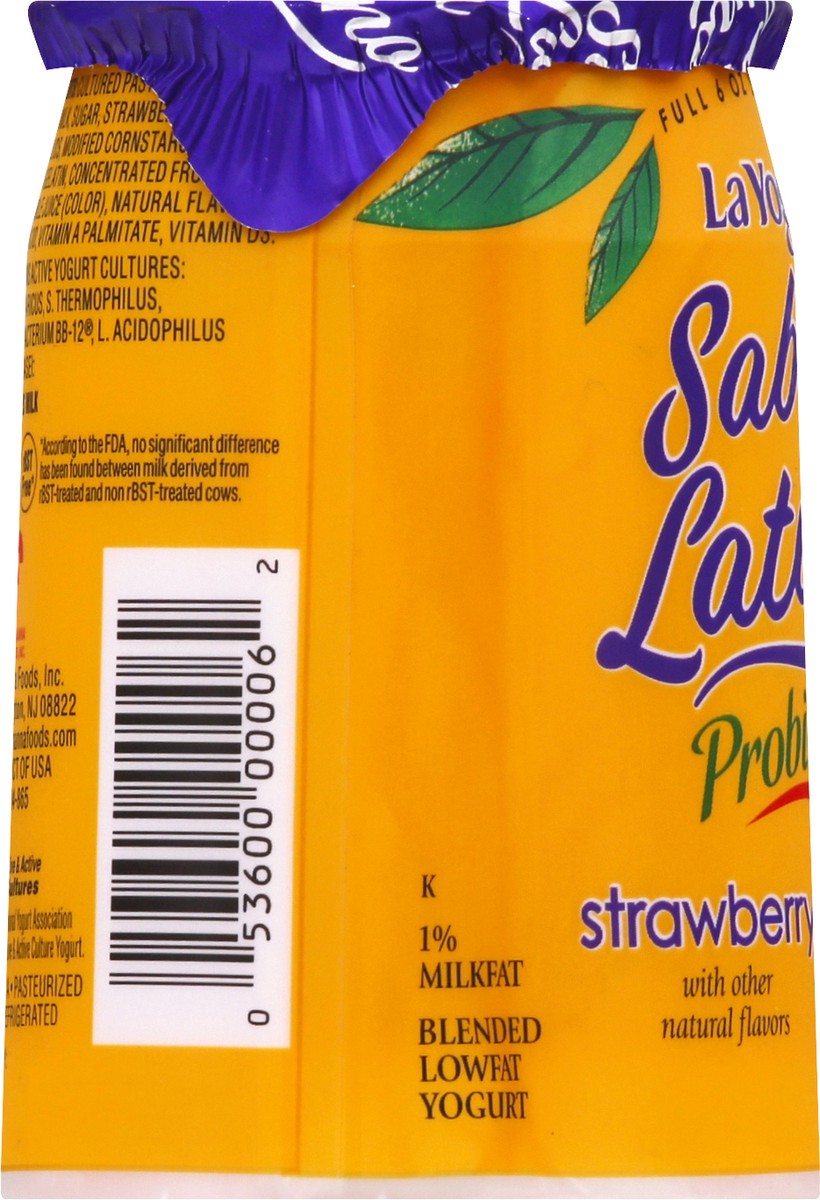 slide 6 of 9, La Yogurt Yogurt, Lowfat, Strawberry, 6 oz