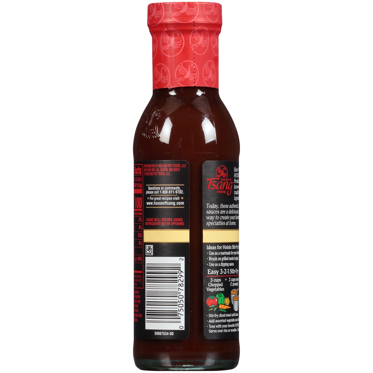 slide 2 of 7, House of Tsang Hoisin Stir-Fry Sauce 12.4 oz. Bottle, 12.7 oz