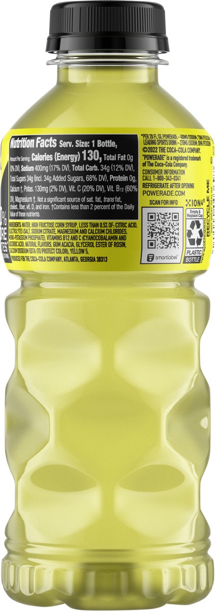 slide 2 of 7, POWERADE Lemon Lime Bottle, 20 fl oz, 20 fl oz