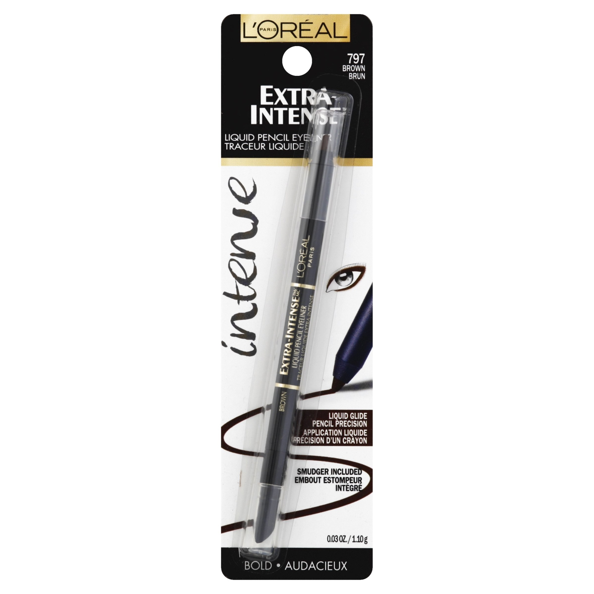 slide 1 of 1, L'Oréal Extra-Intense Liquid Pencil 797 Brown, 0.03 oz