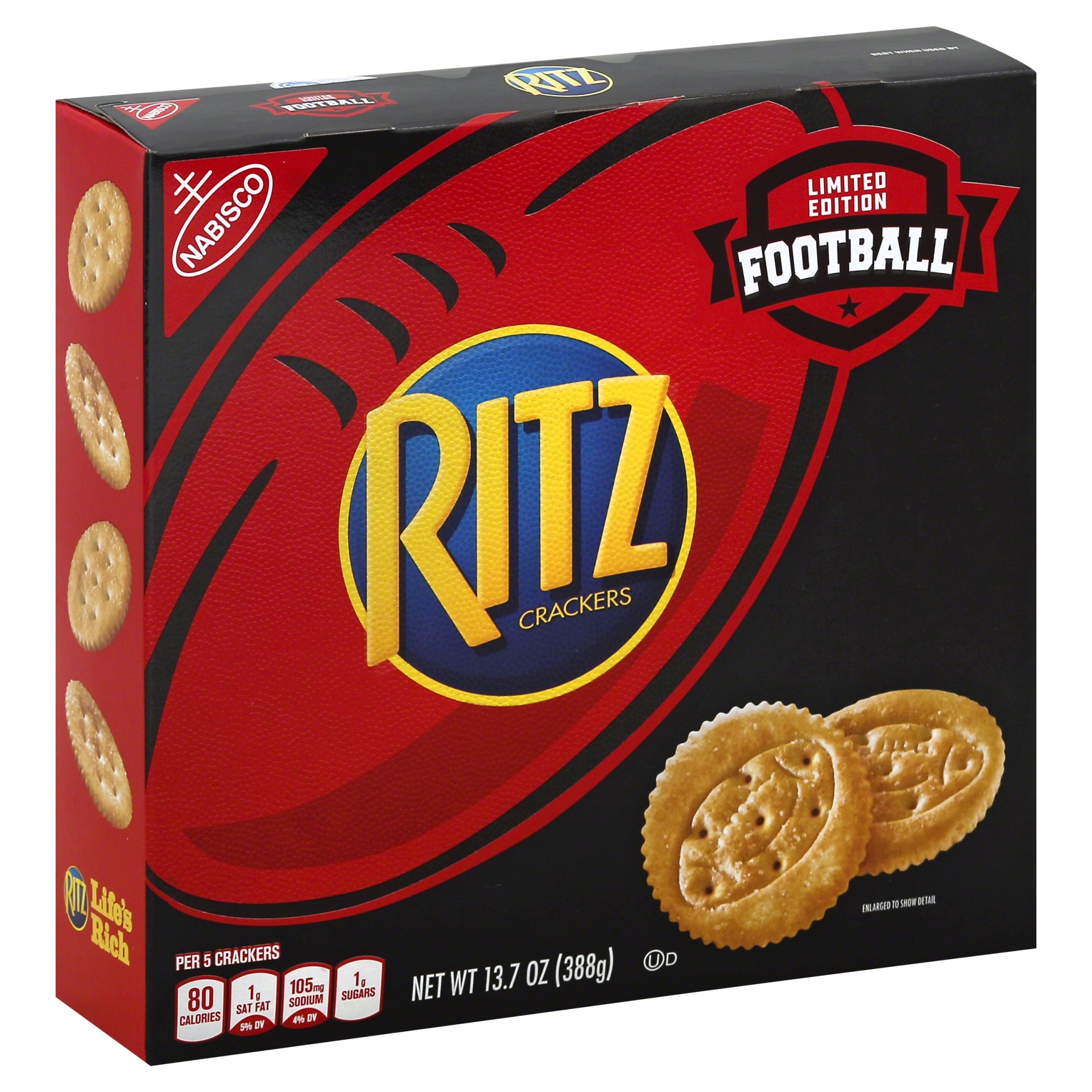 slide 1 of 8, Ritz Football Crackers, 13.7 oz
