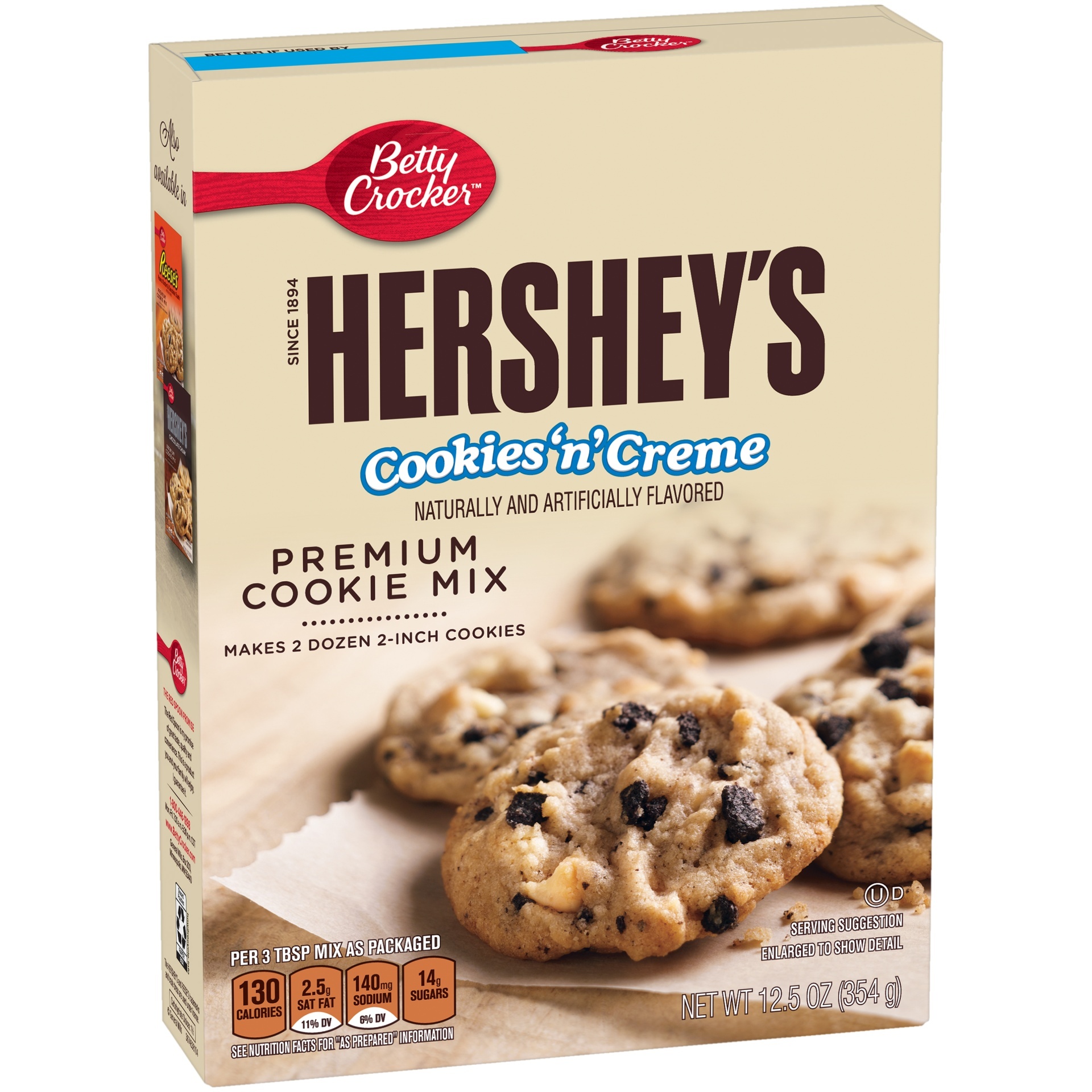 slide 1 of 1, Betty Crocker Hershey's Cookie Mix Cookies 'n' Creme, 12.5 oz