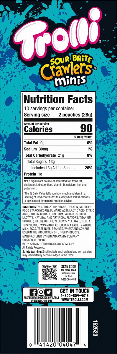 slide 4 of 9, Trolli Mini Sour Brite Crawlers Exchange Pouches - 10 oz, 10 oz