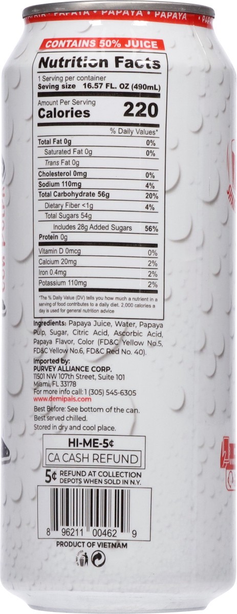 slide 13 of 13, DMP Papaya Juice Drink with Pulp - 16.57 fl oz, 16.57 fl oz