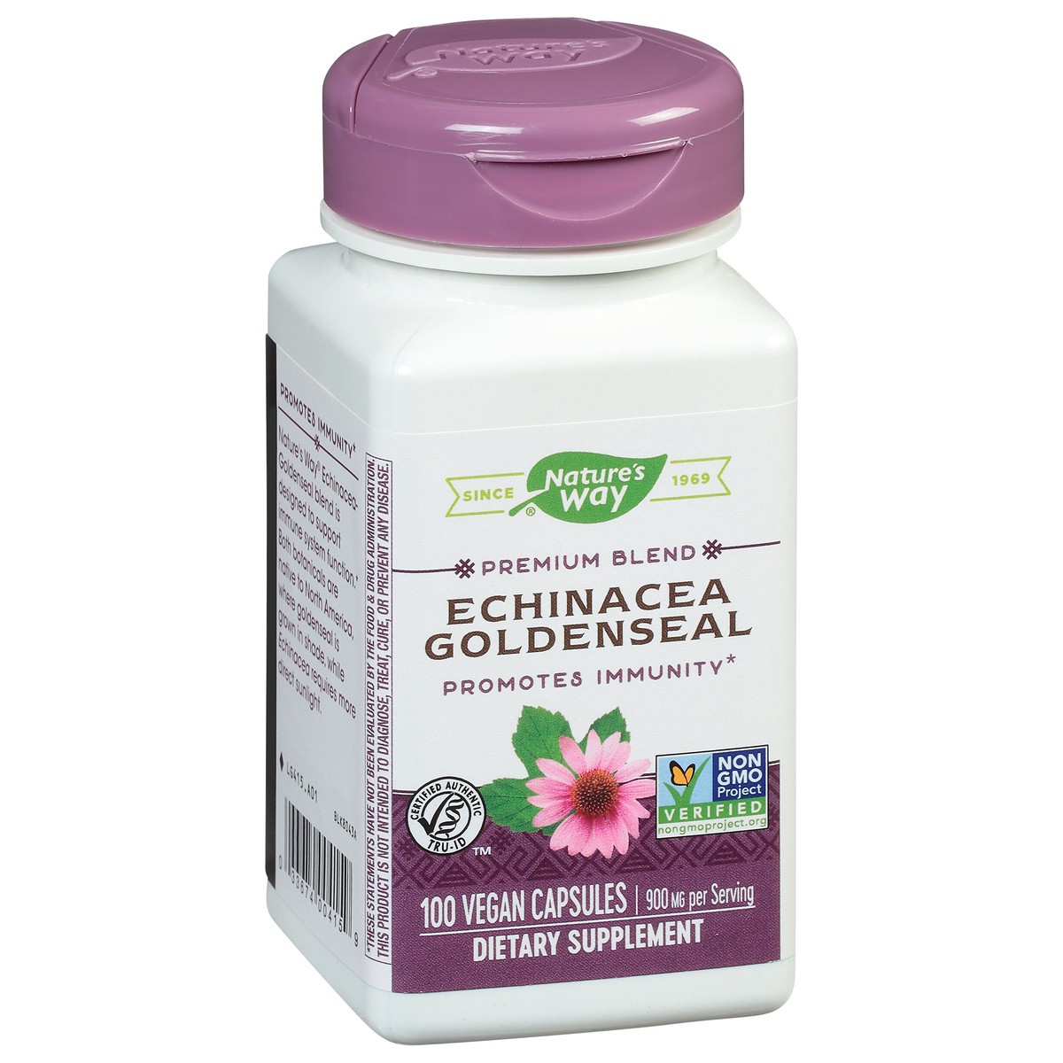 slide 3 of 9, Nature's Way 900 mg Premium Blend Echinacea Goldenseal 100 Vegan Capsules, 100 ct