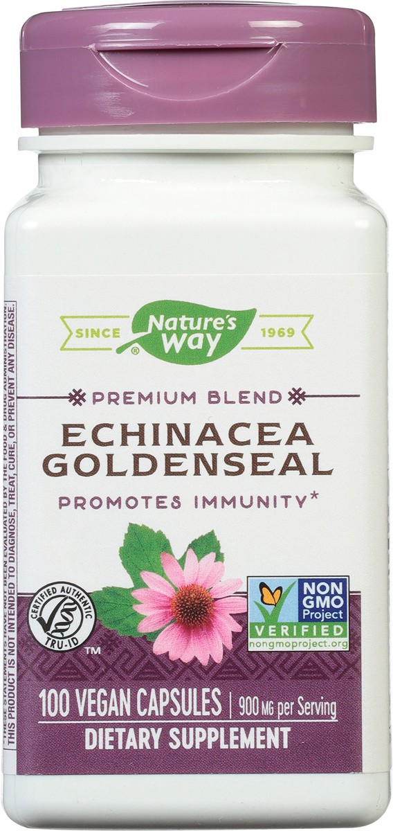 slide 2 of 9, Nature's Way 900 mg Premium Blend Echinacea Goldenseal 100 Vegan Capsules, 100 ct