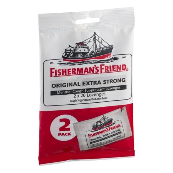 slide 1 of 1, Fisherman's Friend Cough Suppressant/Oral Anesthetic, Extra Strong, Lozenges, Original, 2 Pack, 2 ct