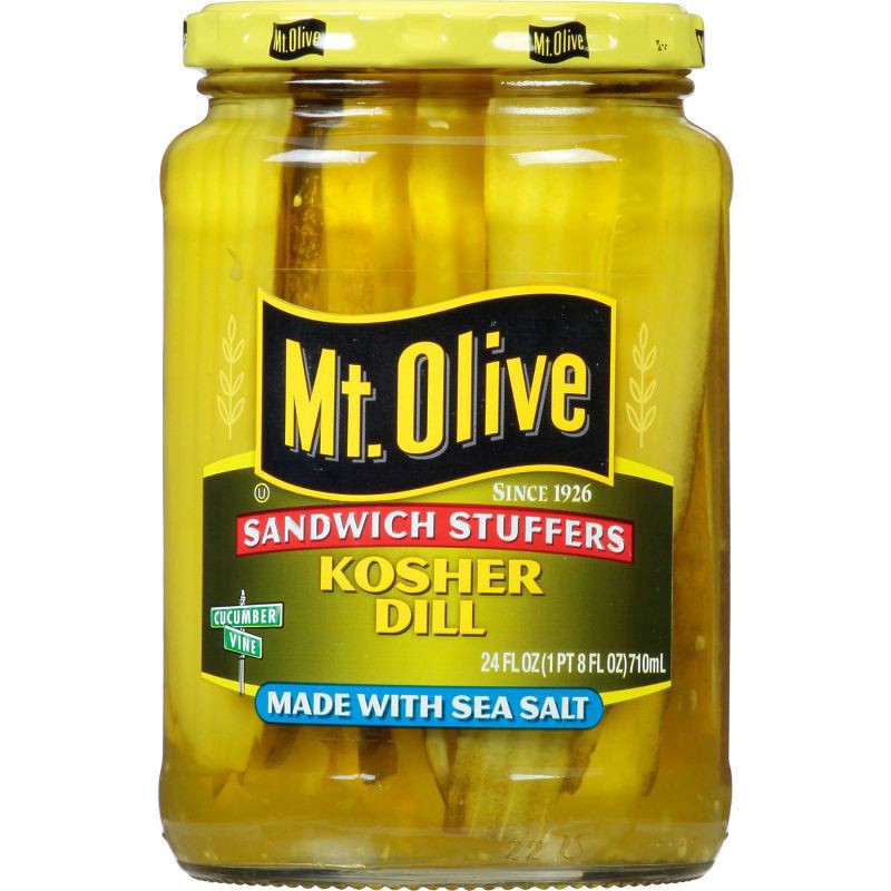 slide 1 of 4, Mt. Olive Kosher Dill Made with Sea Salt - 24oz, 24 oz