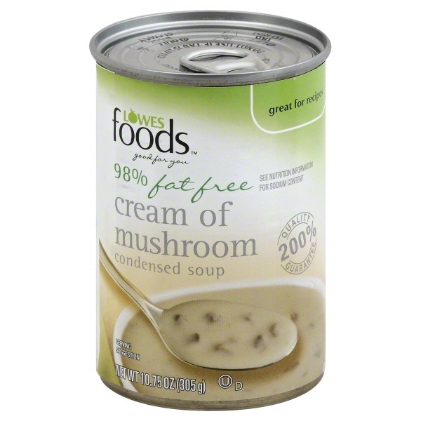 slide 1 of 1, Lowes Foods Condensed Soup Cream Of Mushroom 98% Fat Free, 10.75 oz