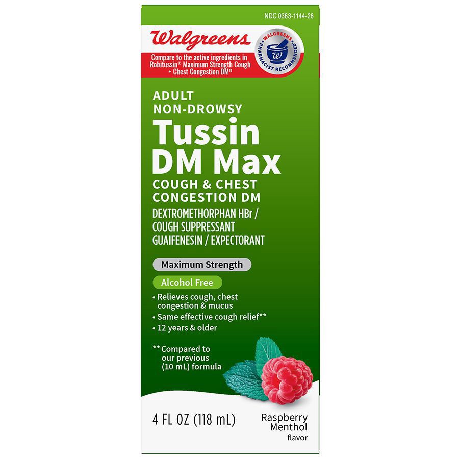 slide 1 of 5, Walgreens Wal-Tussin DM Max Raspberry Menthol, 4 oz