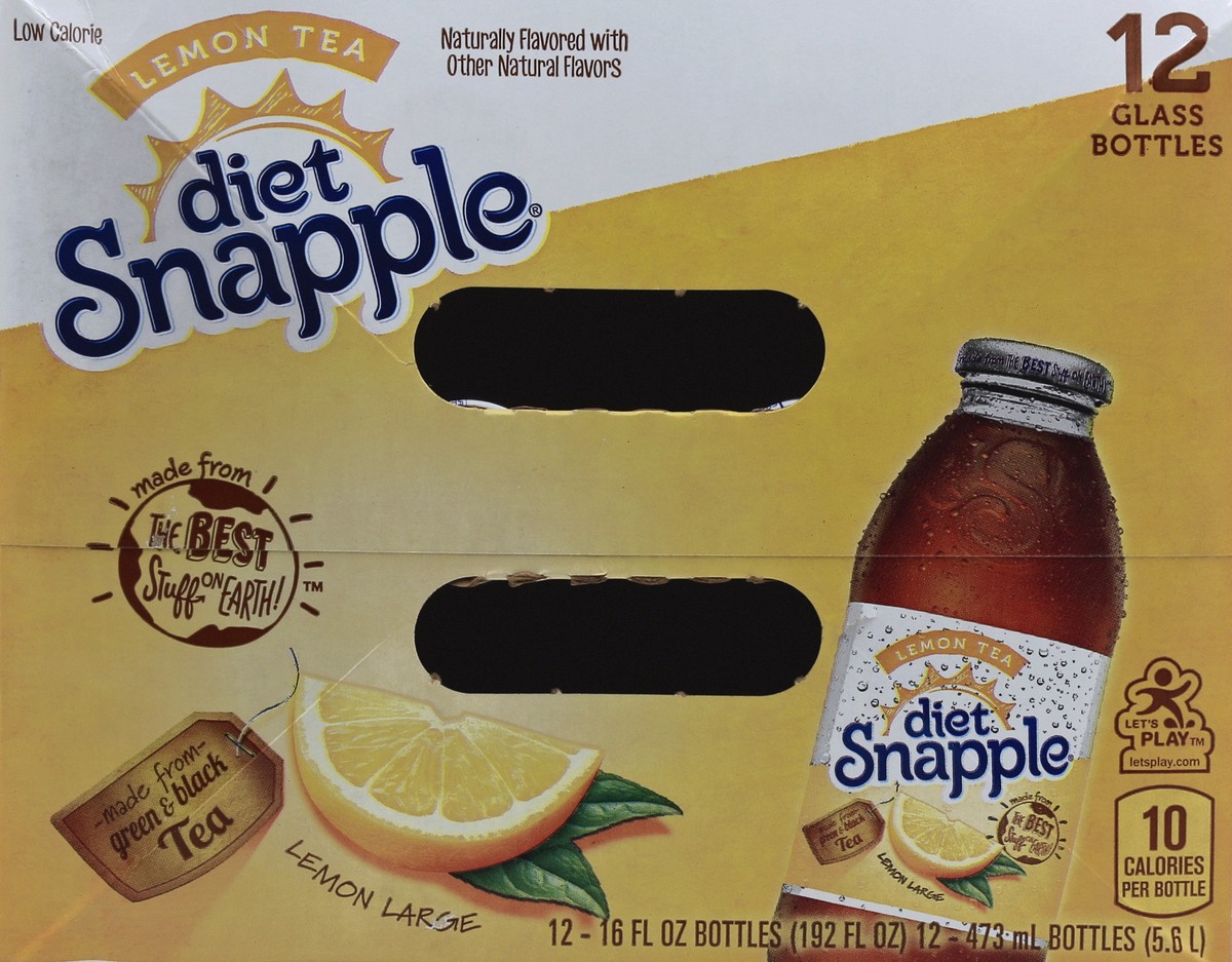 slide 2 of 6, Snapple Diet Lemon Tea, 12 ct; 16 fl oz