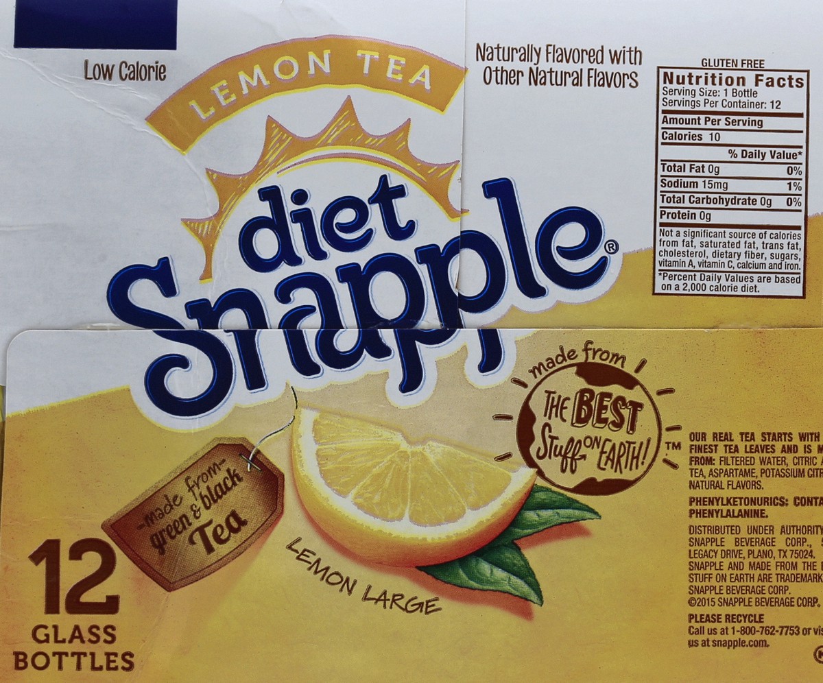 slide 3 of 6, Snapple Diet Lemon Tea, 12 ct; 16 fl oz