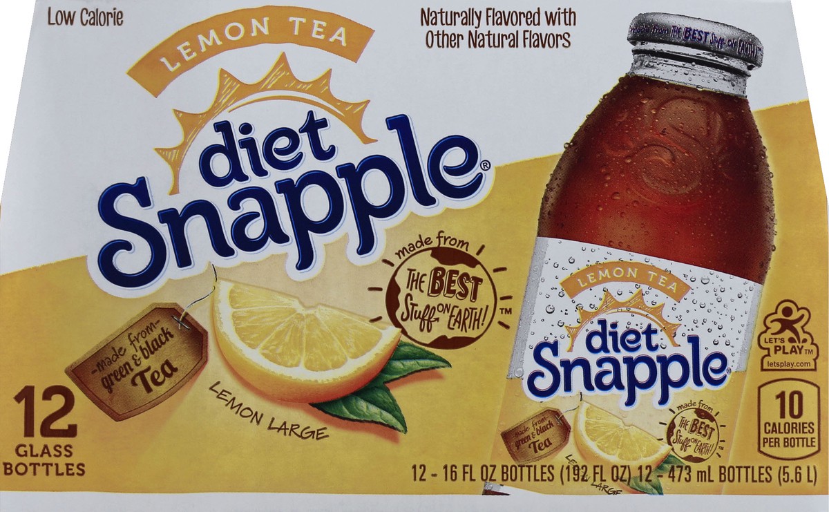 slide 5 of 6, Snapple Diet Lemon Tea, 12 ct; 16 fl oz