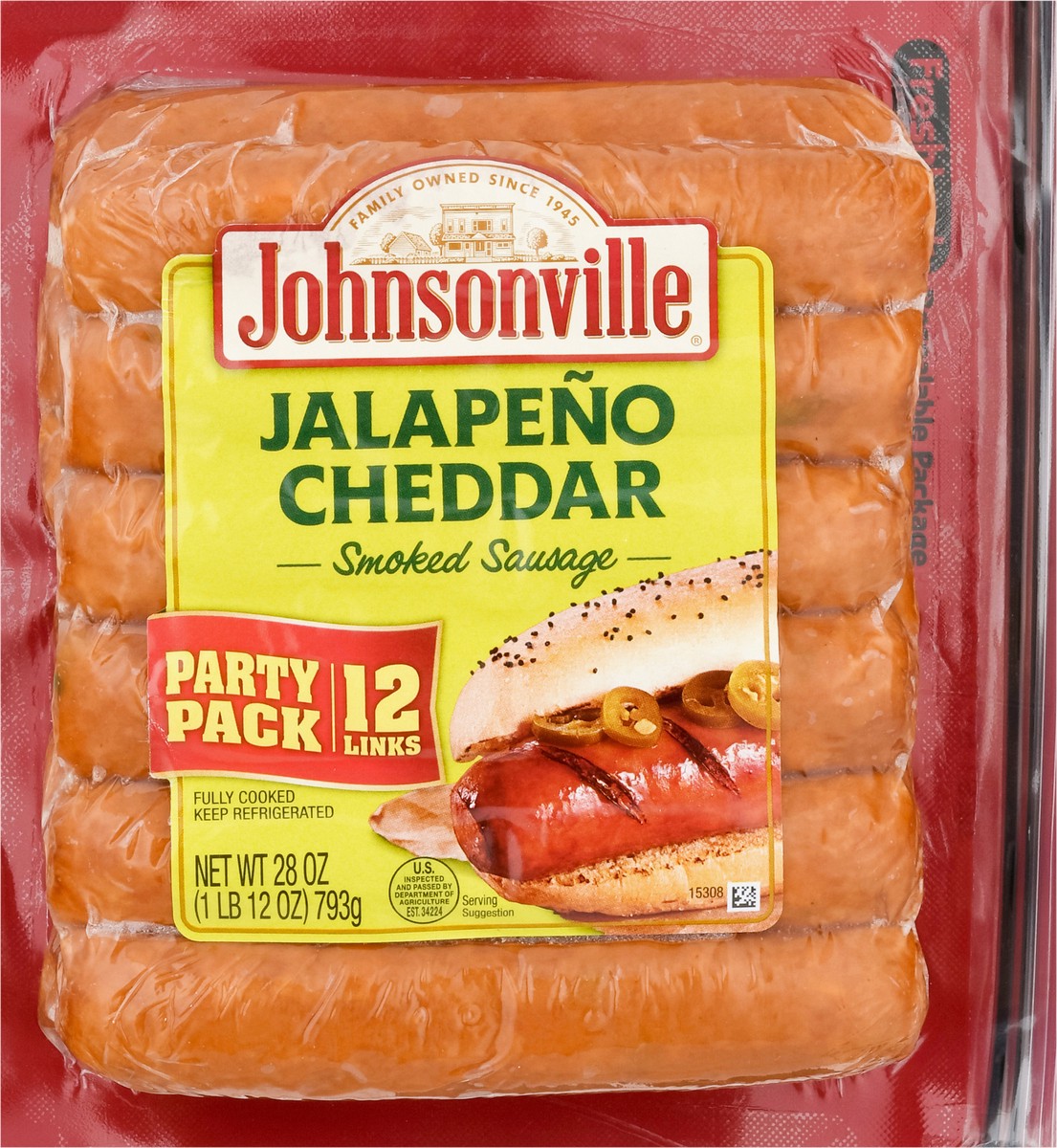 slide 5 of 9, Johnsonville Party Pack Jalapeno Cheddar Smoked Sausage 12 ea, 12 ct