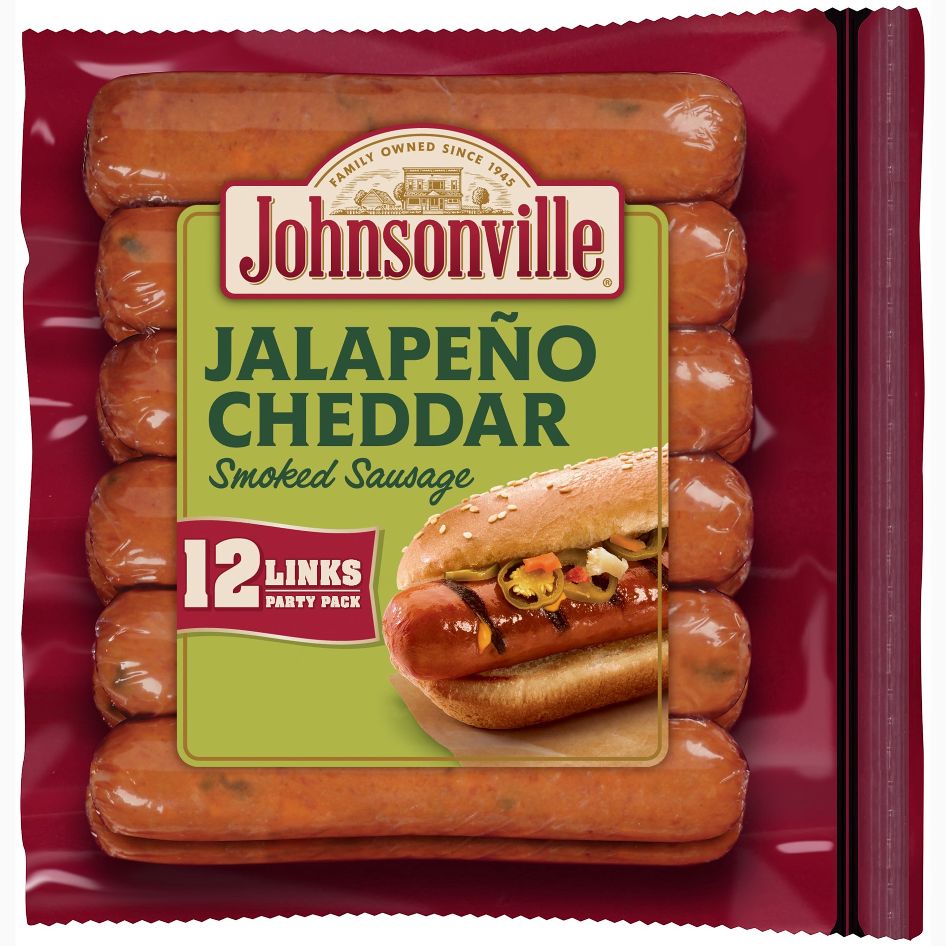 slide 1 of 9, Johnsonville Jalapeno Cheddar Smoked Sausage Party Pack, 12 Count, 28 oz, 28 oz