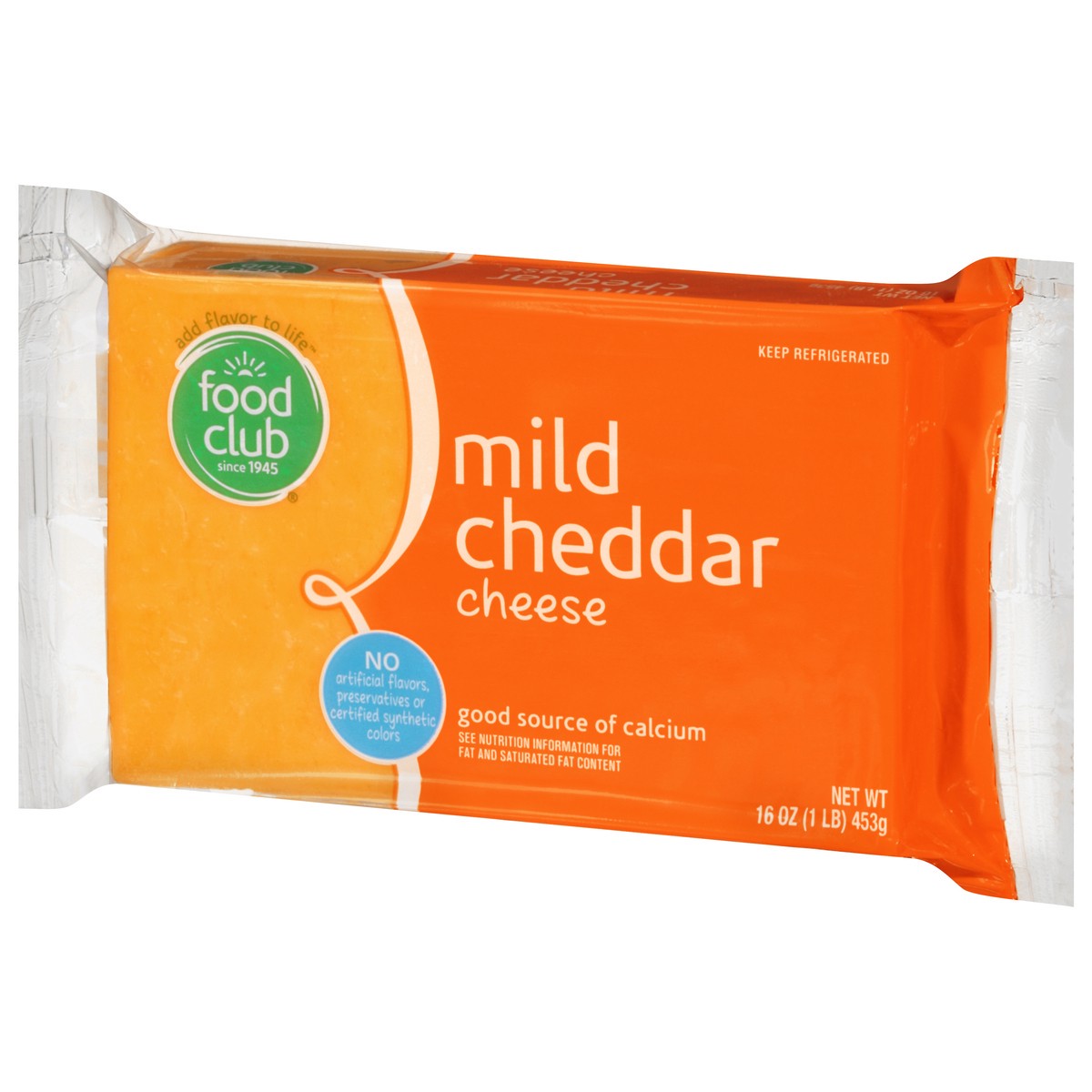 slide 3 of 9, Food Club Mild Cheddar Cheese 16 oz, 16 oz