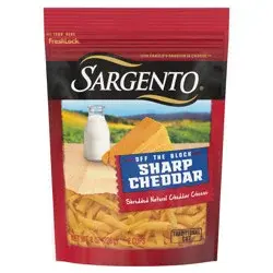 Sargento Shredded Sharp Natural Cheddar Cheese, Traditional Cut