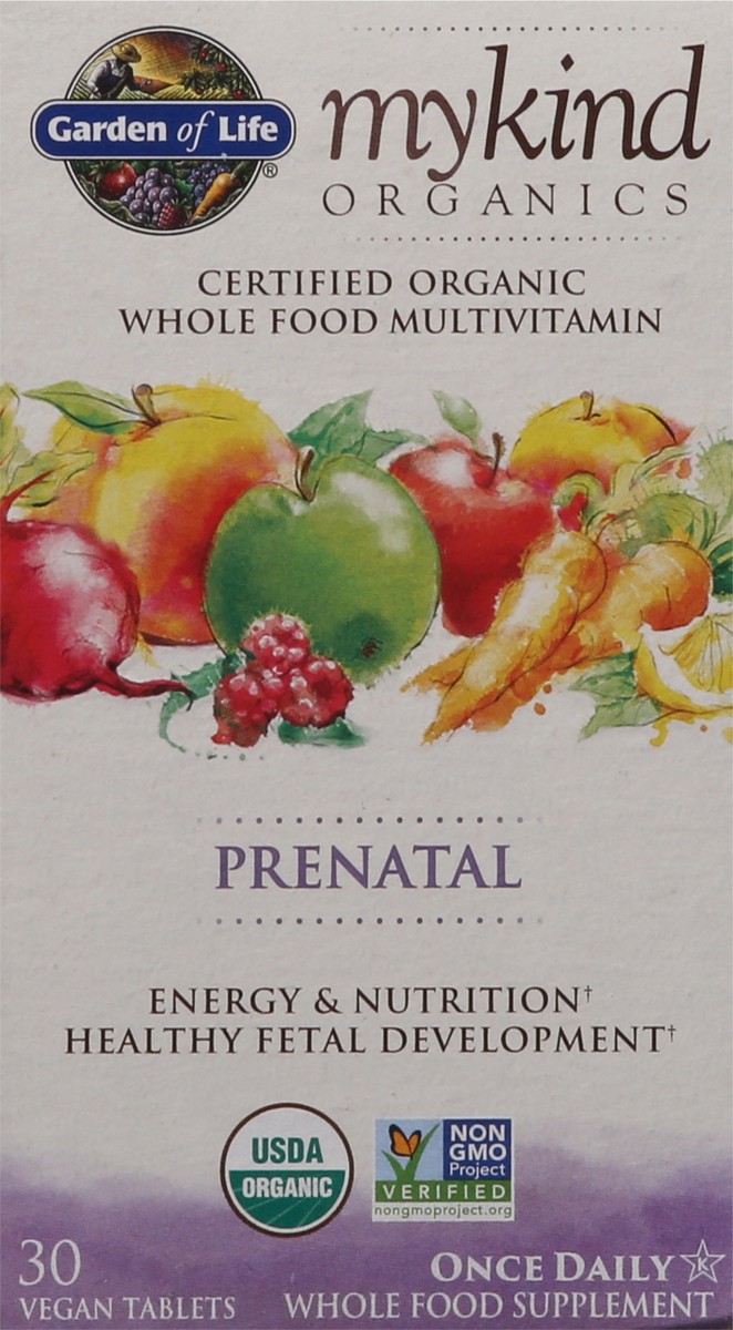 slide 6 of 9, Garden of Life My Kind Organics Prenatal Whole Food Multivitamin 30 Vegan Tablets, 30 ct
