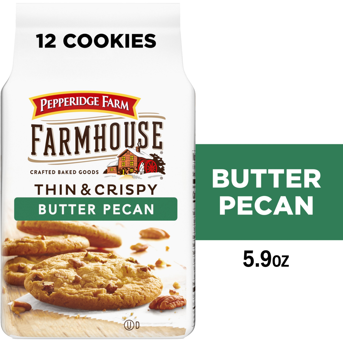 slide 1 of 5, Pepperidge Farm Farmhouse Thin & Crispy Butter Pecan Cookies, 5.9 Oz Bag, 5.9 oz