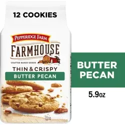 Pepperidge Farm Farmhouse Thin & Crispy Butter Pecan Cookies, 5.9 Oz Bag