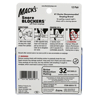 slide 3 of 5, Mack's Snore Blockers Soft Foam Earplugs, 12 ct