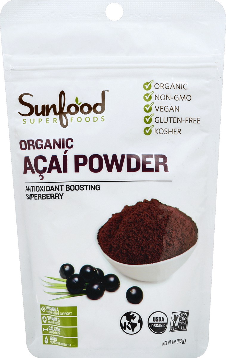 slide 2 of 3, SunFood Superfoods Acai Powder 4 oz, 4 oz