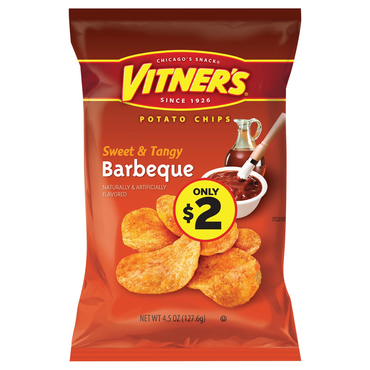 slide 1 of 9, Vitner's Vitner's Sweet & Tangy Barbeque Potato Chip - 4.5 oz, 4.5 oz