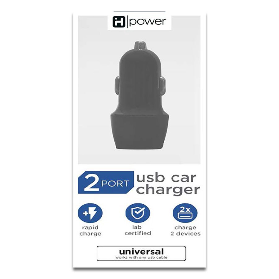 slide 1 of 1, iHome Black Dual-Port USB Car Charger, 1 ct