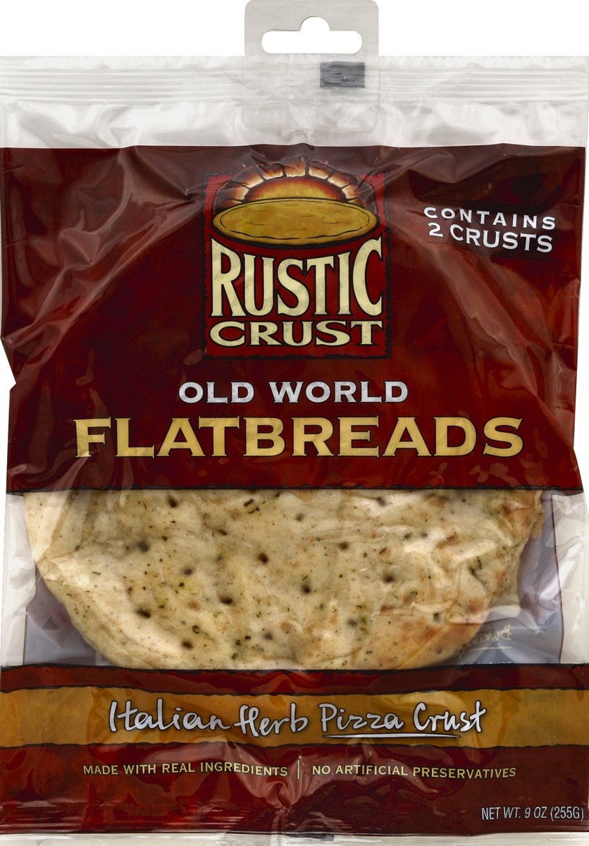 slide 3 of 3, Rustic Crust Flatbreads, Old World, Italian Herb Pizza Crust, 2 ct