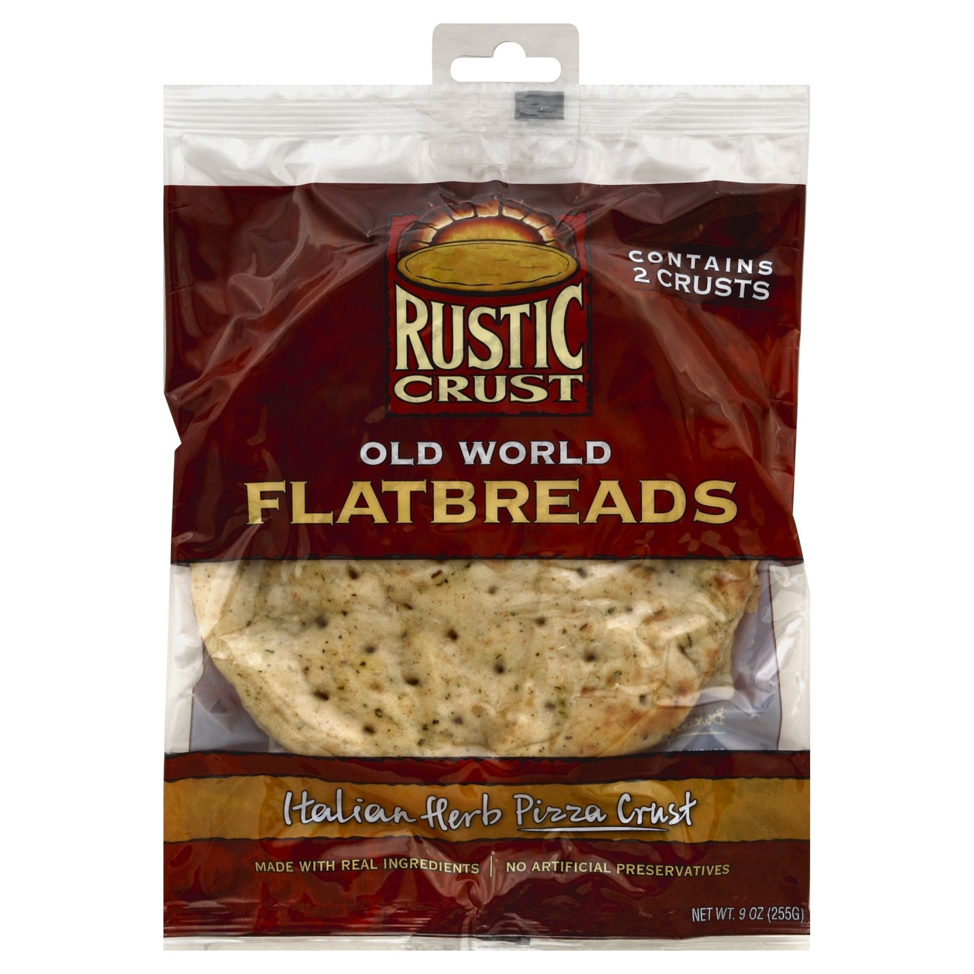 slide 1 of 3, Rustic Crust Flatbreads, Old World, Italian Herb Pizza Crust, 2 ct