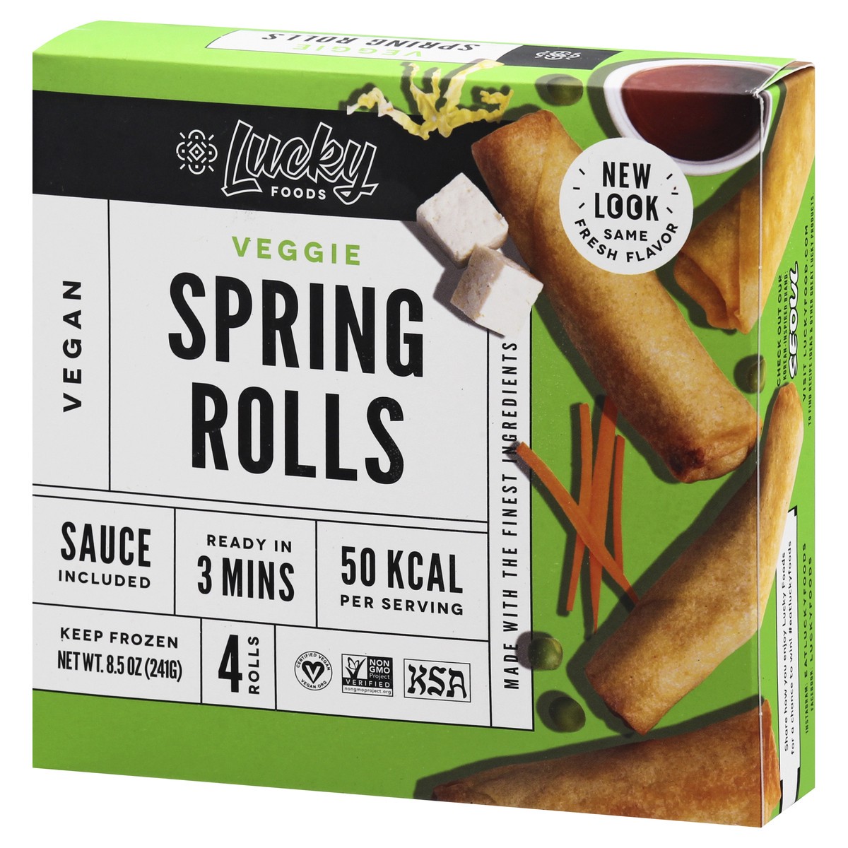 slide 3 of 12, Lucky Foods Veggie Spring Rolls 4 ea, 4 ct