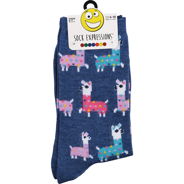 slide 1 of 1, L Crew Socks - Lamaha - Navy, 1 ct