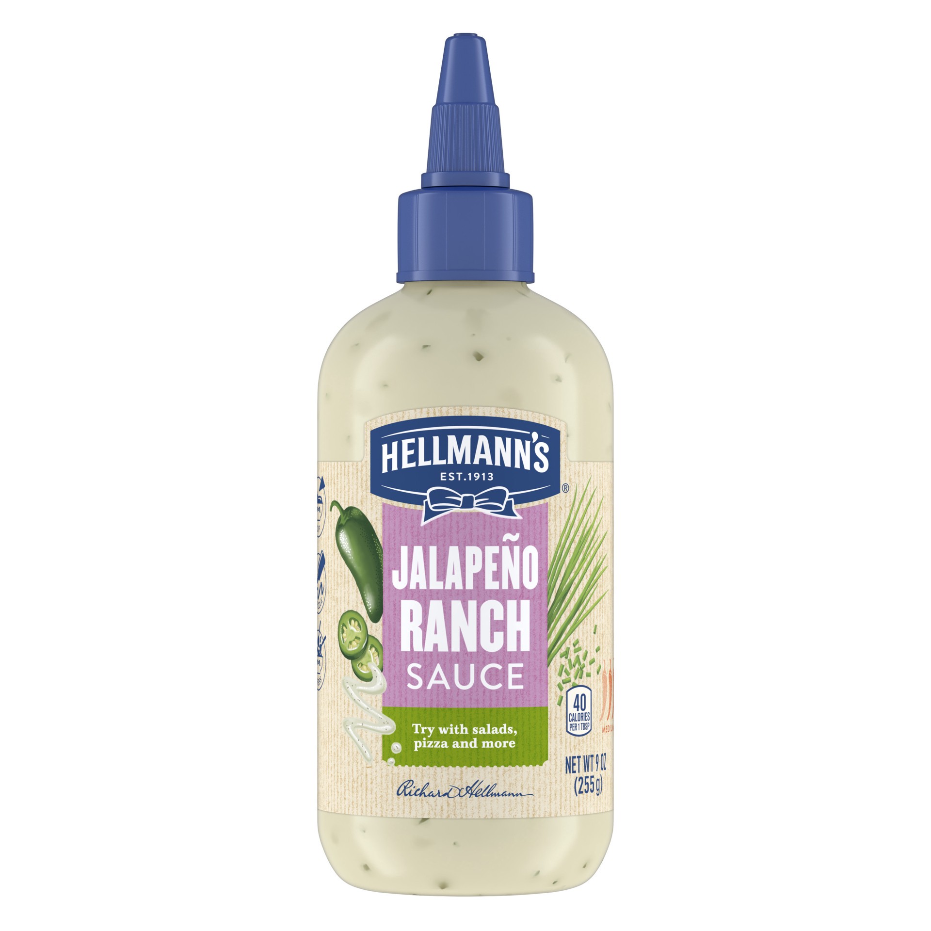 slide 1 of 3, Hellmann's Dressing and Dip Jalapeno Ranch, 9 OZ, 1 Ct , 9 oz