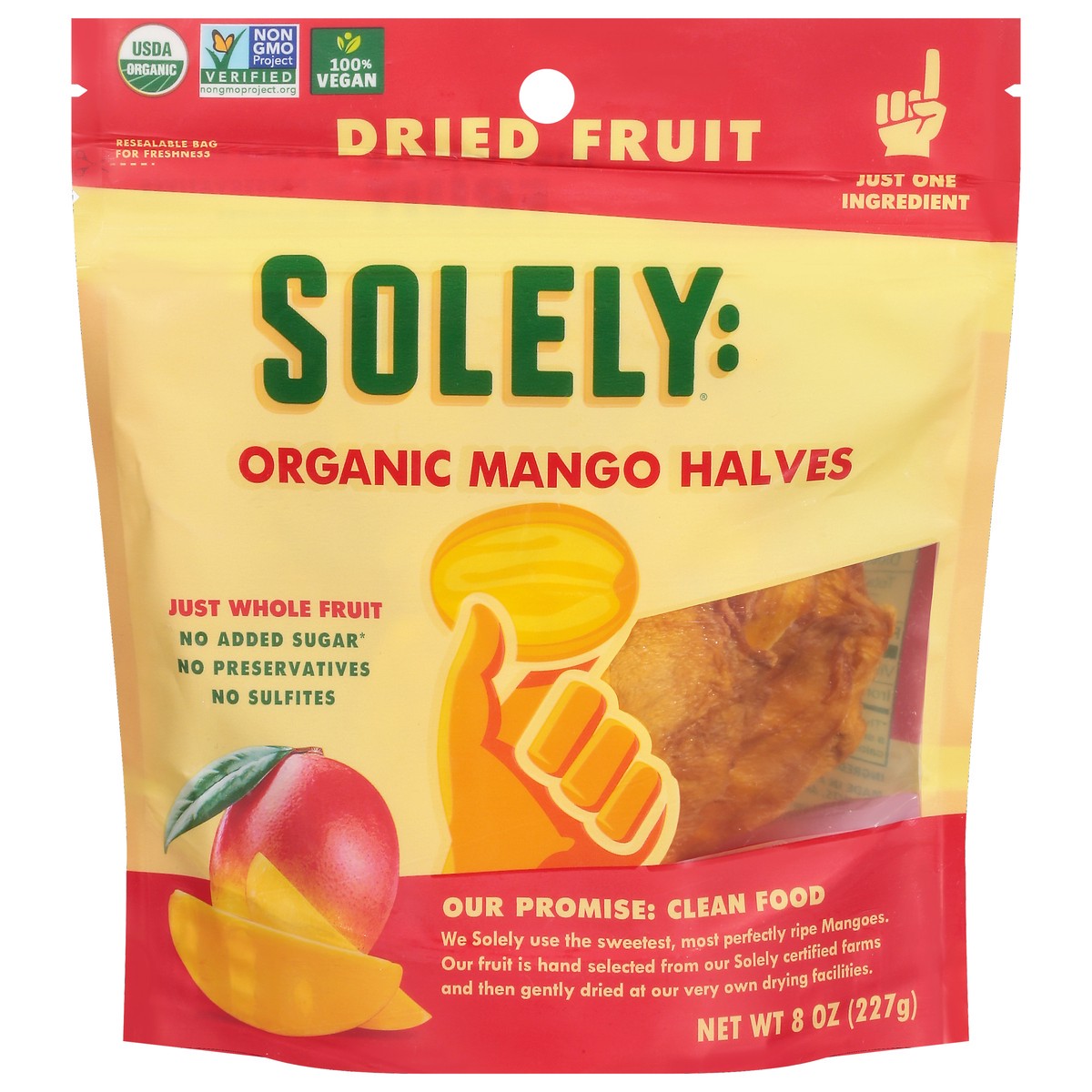 Solely Dried Fruit, Organic,Mango Halves 8 oz Shipt