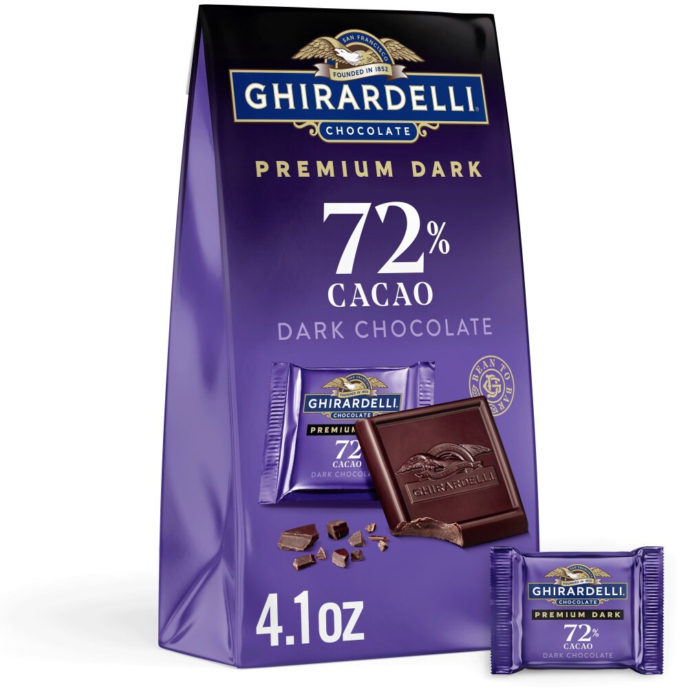 slide 1 of 5, Ghirardelli Holiday Intense Dark 72% Cacao Chocolate Square, 4.1 oz