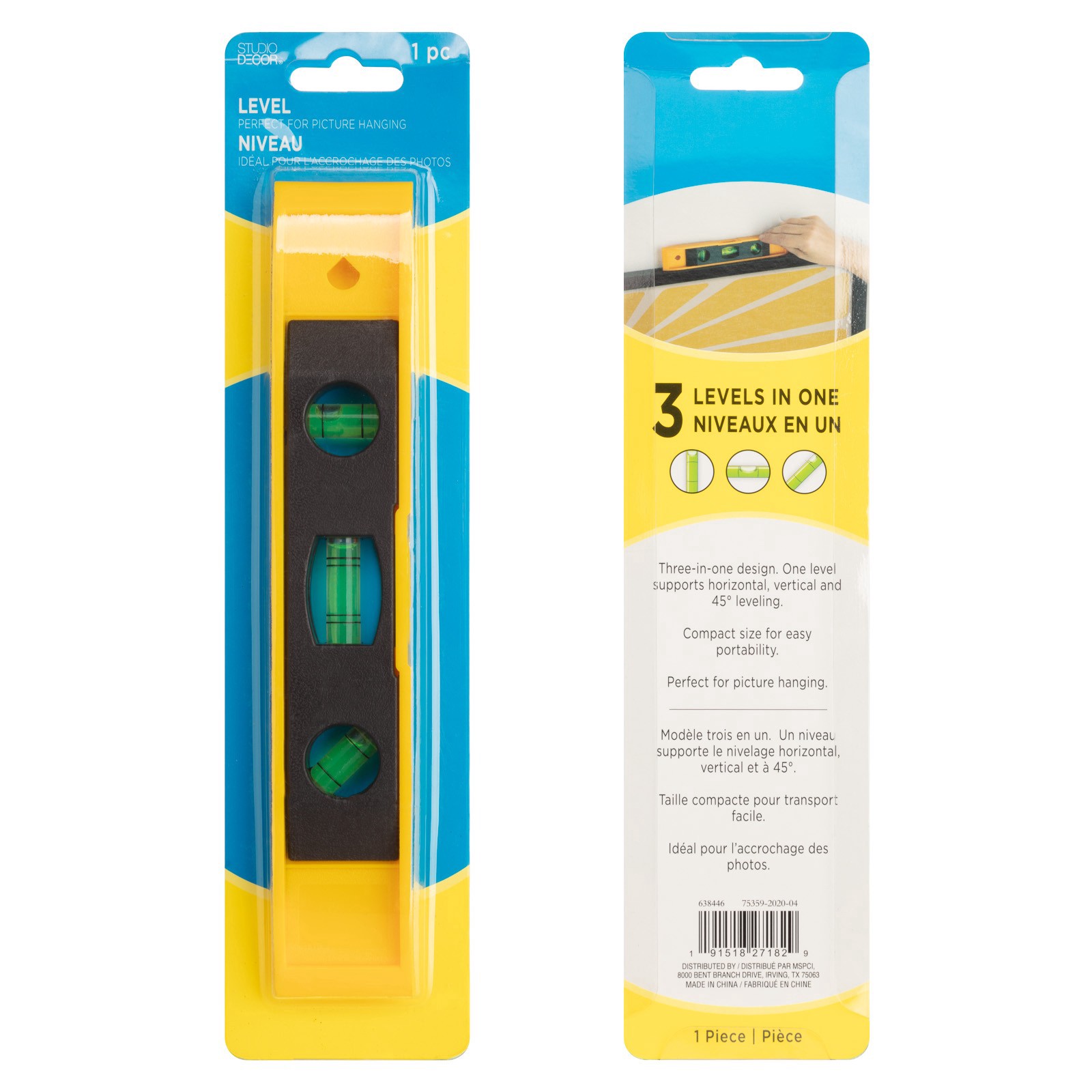 slide 5 of 7, 3-In-1 Torpedo Level By Studio Decor, 3 in-1 design