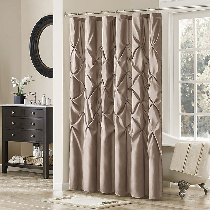 slide 1 of 4, Madison Park Laurel Shower Curtain - Mushroom, 72 in x 72 in