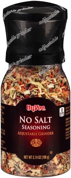 slide 1 of 1, Hy-vee No Salt Seasoning Adjustable Grinder, 3.74 oz