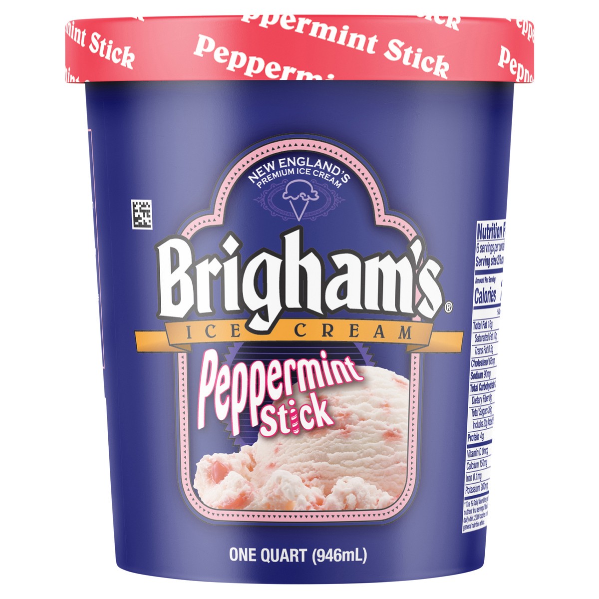 slide 1 of 9, Brigham's Brighams Peppermint Stick, 1 qt