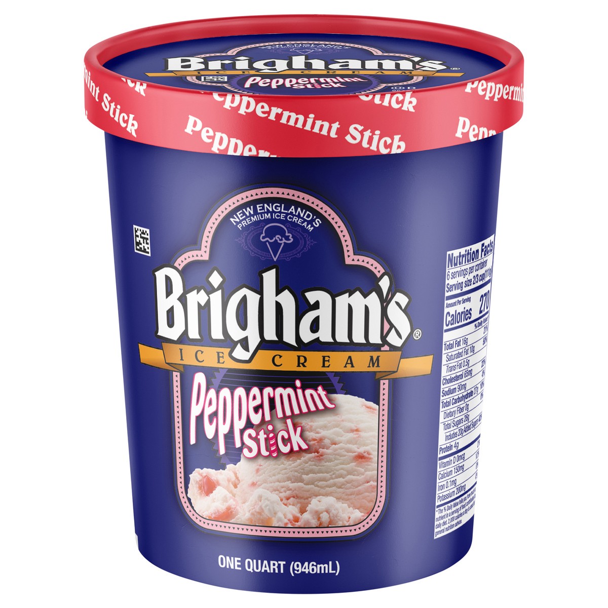 slide 6 of 9, Brigham's Brighams Peppermint Stick, 1 qt